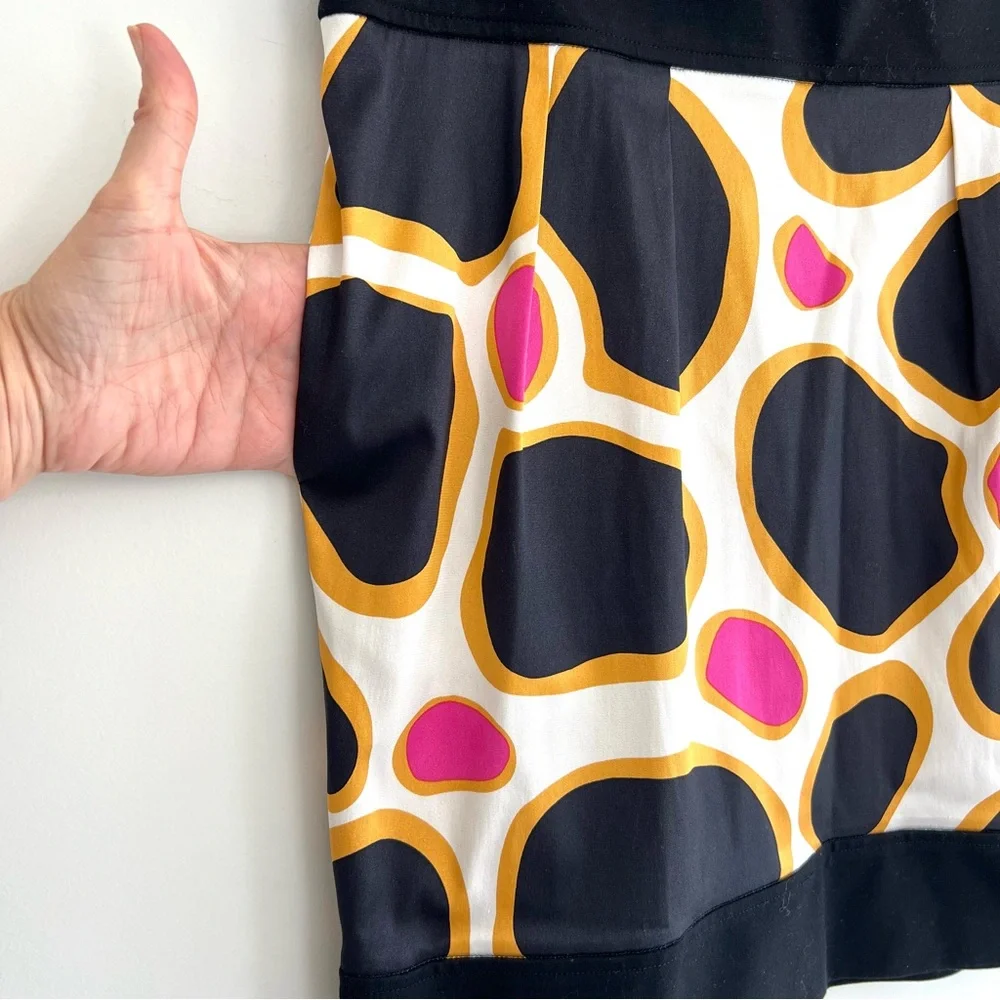 DIANE VON FURSTENBERG Payne Multicolor Silk Blend Side Pockets Mini Skirt Sz 12